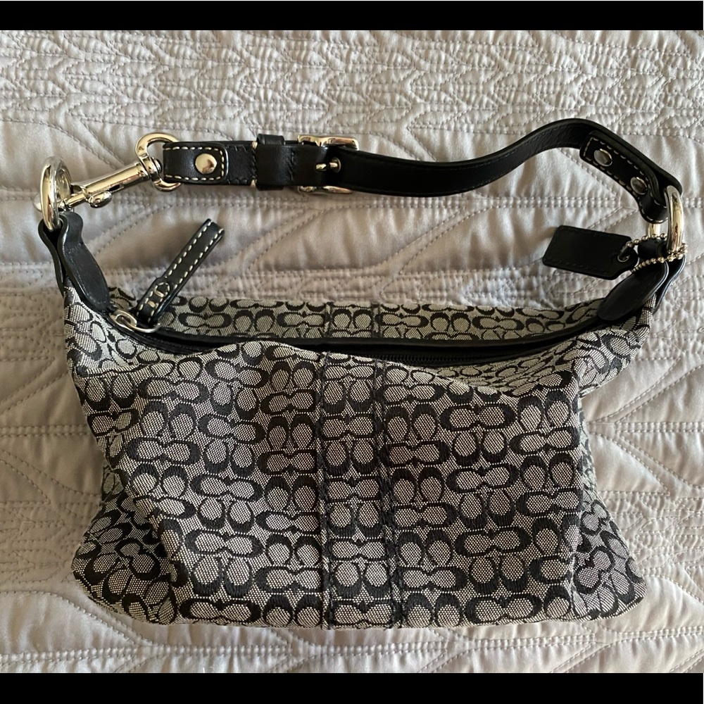Coach classic pattern black mini bag